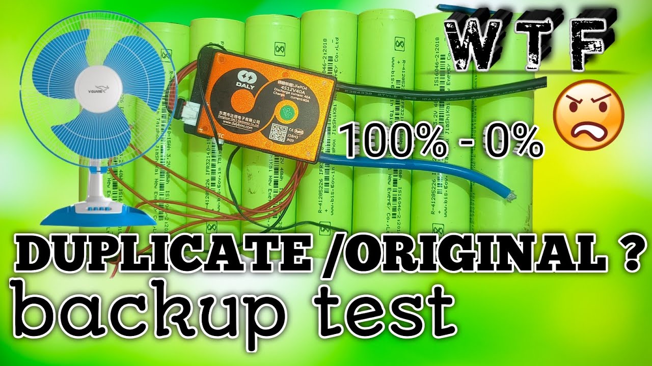 30Ah LiFePO₄ Battery Backup Test | 120W Load | 100% to 0% Real Time backup test
