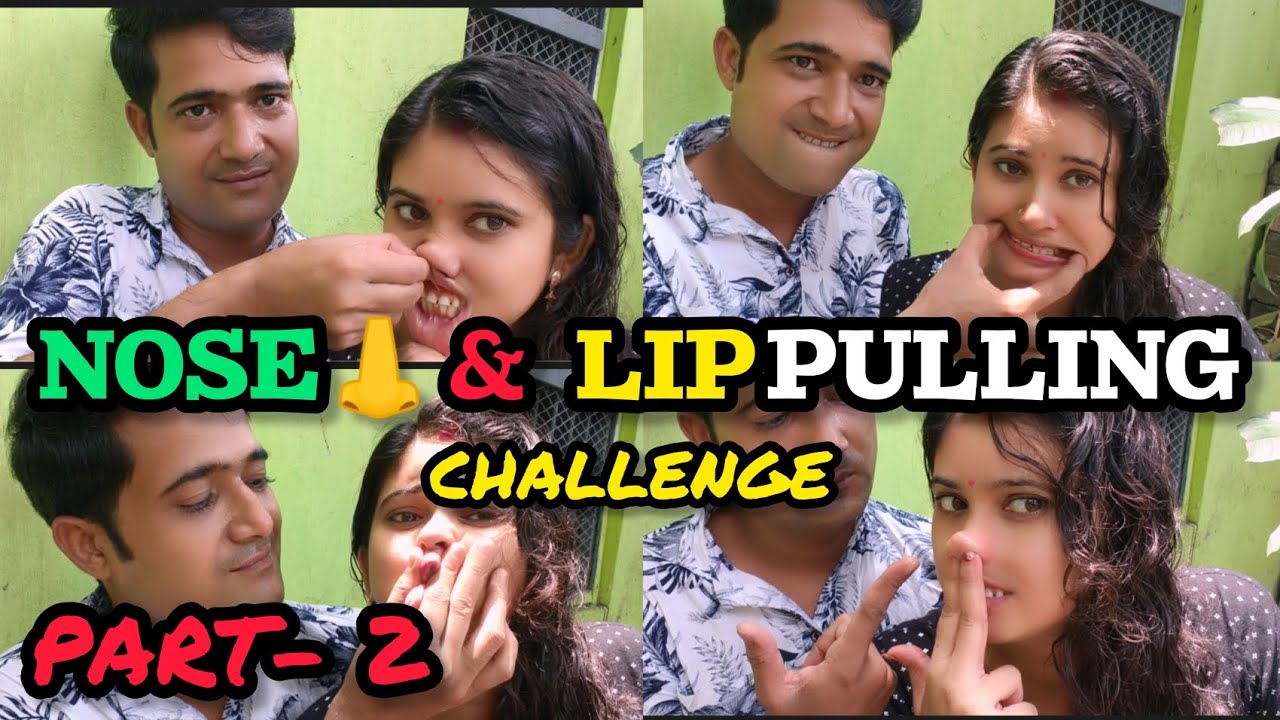 Nose and lip pulling challenge👃 funny video/nose pulling challenge video/Lip pulling challenge#Reqst