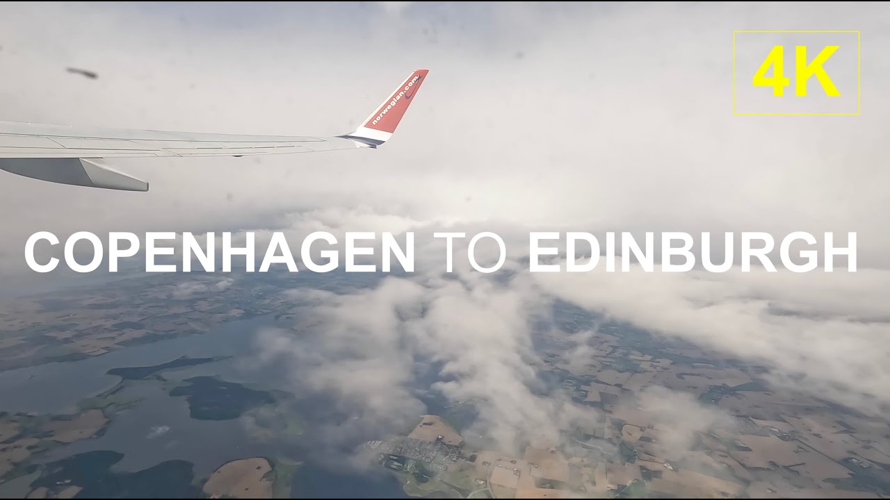 COPENHAGEN to EDINBURGH l 4K Window Seat