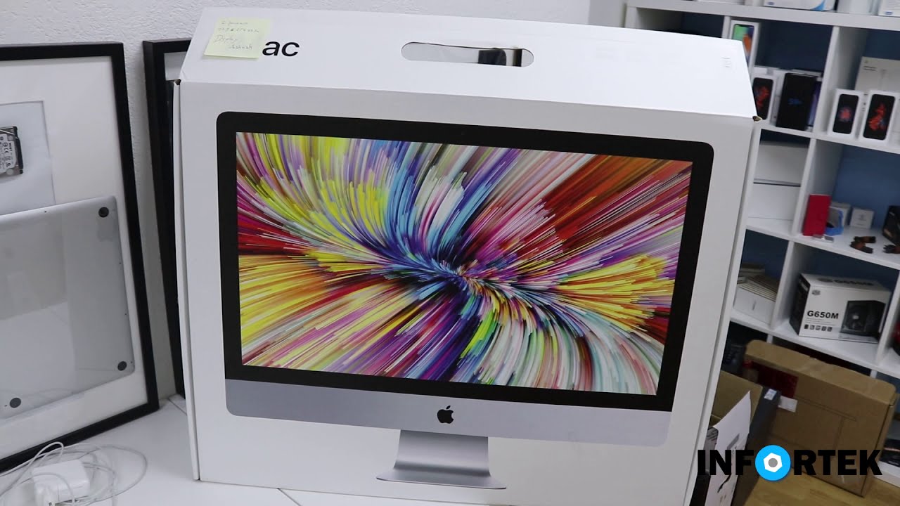 iMac 27" 5K A1419 Mid 2017 Display replacement change (Reparatur) + Unboxing + Quick tour Infortek
