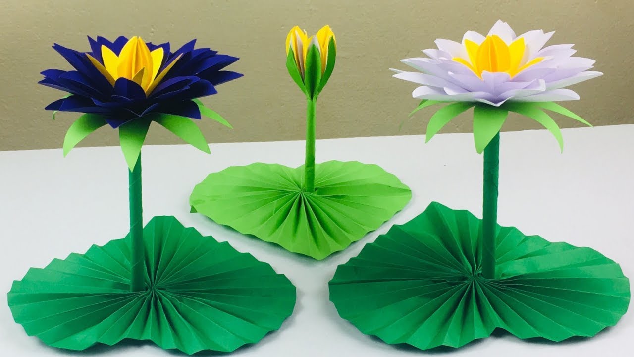 Lotus Flower Craft | Lotus Flower With Paper | Paper Crafts For School | DIY - Paper Lotus Flower
