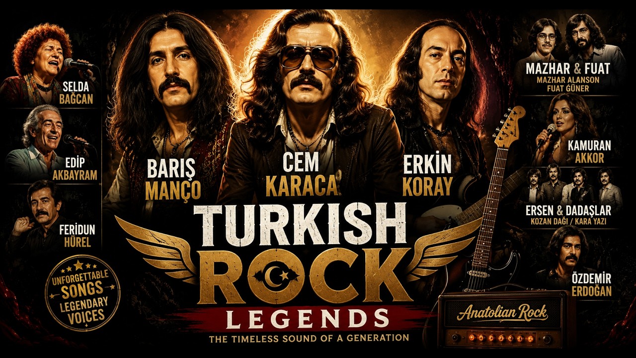 🇹🇷 Turkish Rock Legends  Barış Man&ccedil;o &bull; Cem Karaca &bull; Erkin Koray &bull; Selda Bağcan &bull; Edip Akbayram 2