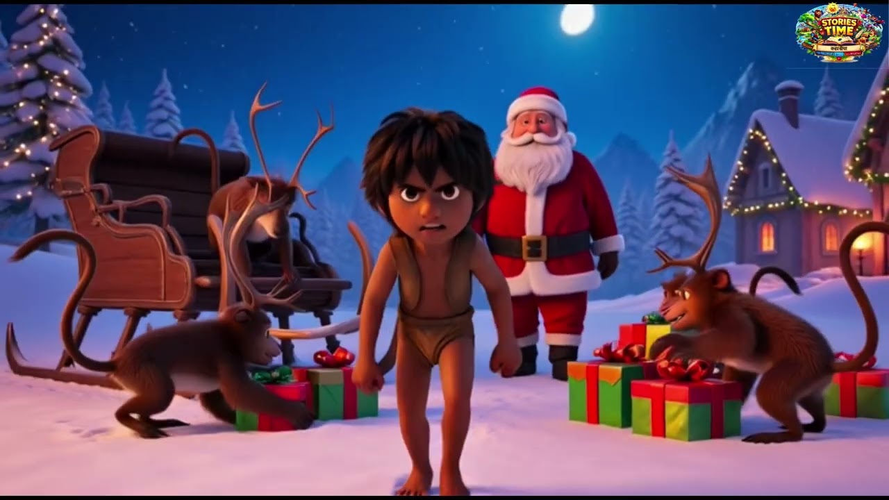 The Magical Christmas Night | Mowgli, Santa & The Flying Reindeer 🦌🎄 | Heartwarming Jungle Story