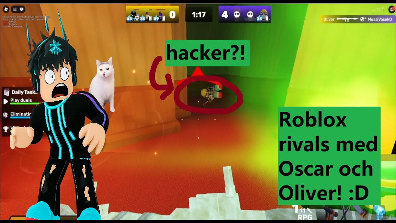 JAG OSCAR OCH OLIVER SPELAR RIVALS I ROBLOX OCH MÖTTE EN HACKER!