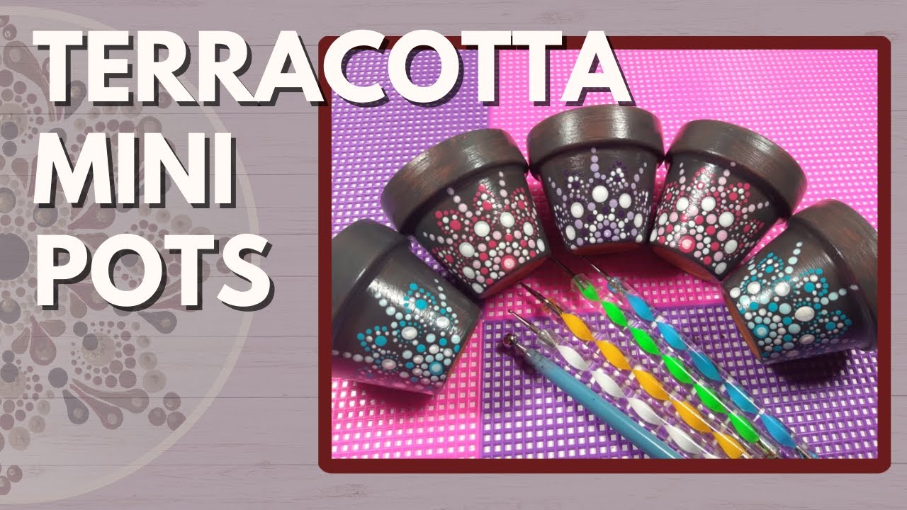 Mandala Dotted Mini Terracotta Pots | Terracotta Painting
