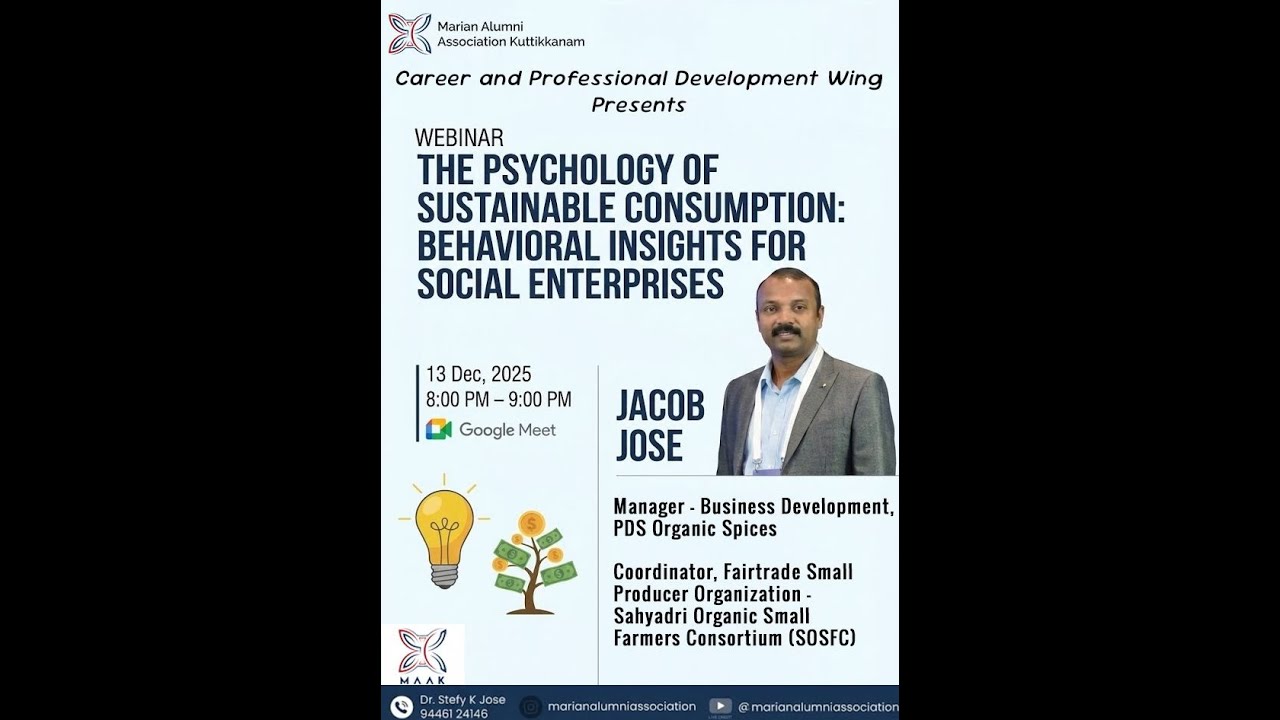 A Psychology of Sustainable Consumption-Behavioral Insights for Social Enterprises By Mr, Jacob Jose