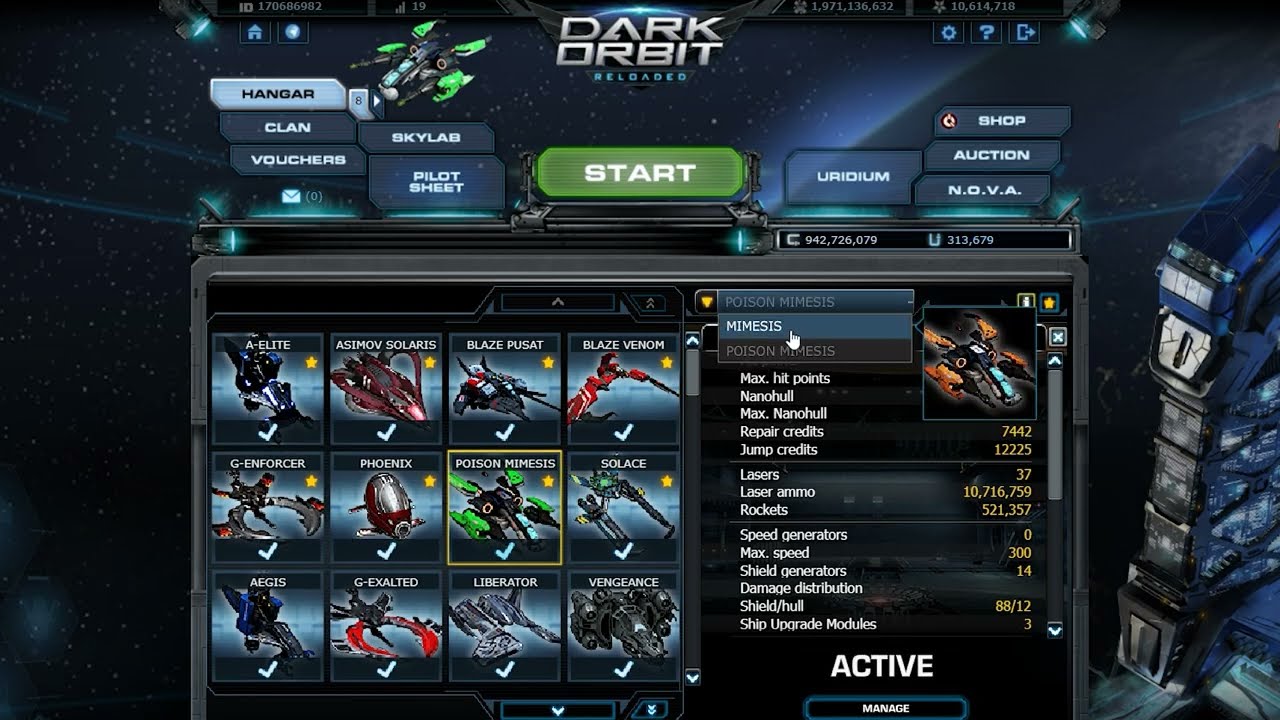Darkorbit account details - Nickname: ss11