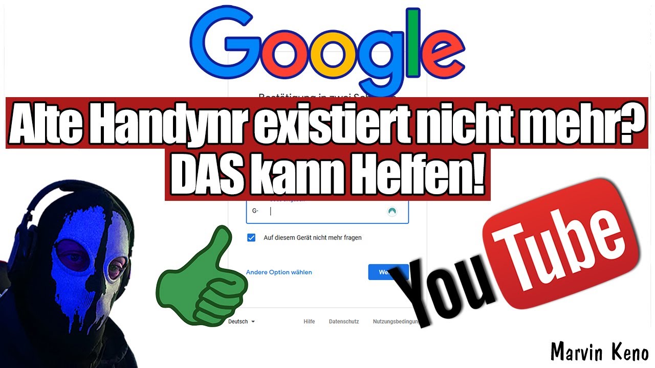 Google/YouTube Account - Alte Handynummer weg? [TUTORIAL DEUTSCH]