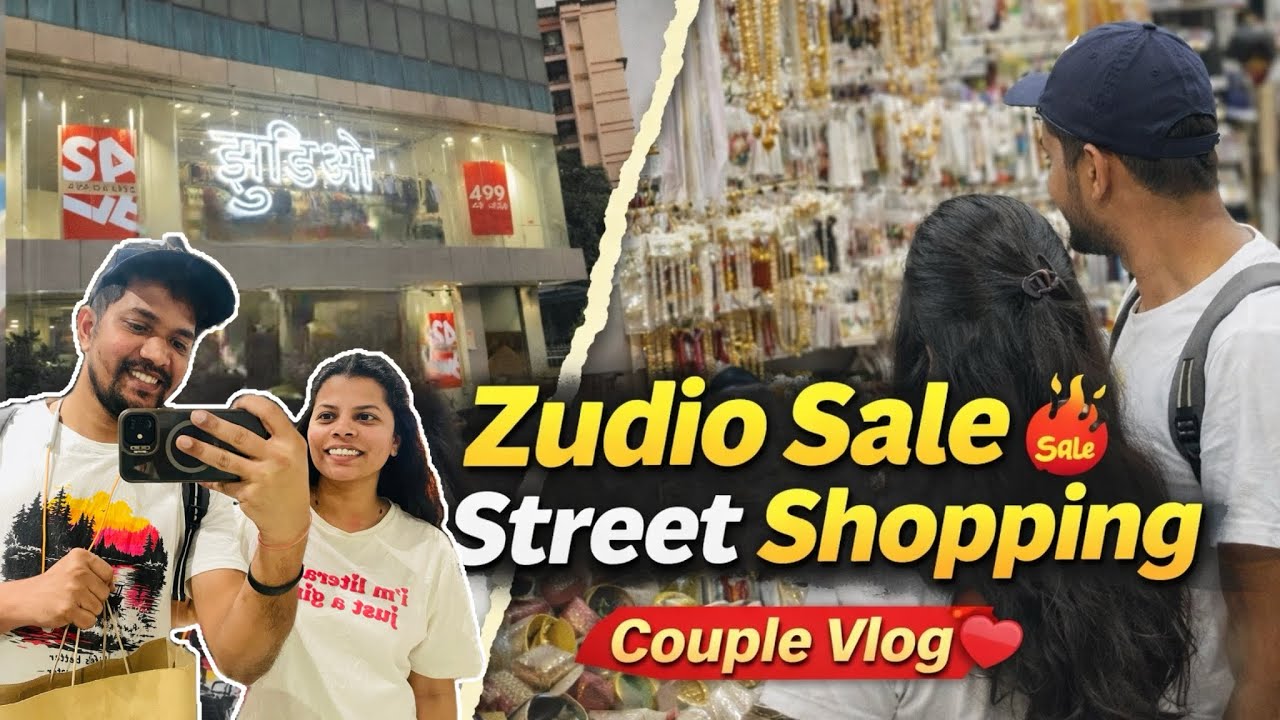 Zudio sale 199🤩आणि Street Shopping ची धमाल! 🛍️ पण आम्ही इतकी शॉपिंग का करतोय? ओळखा कुठे चाललोय? 😍