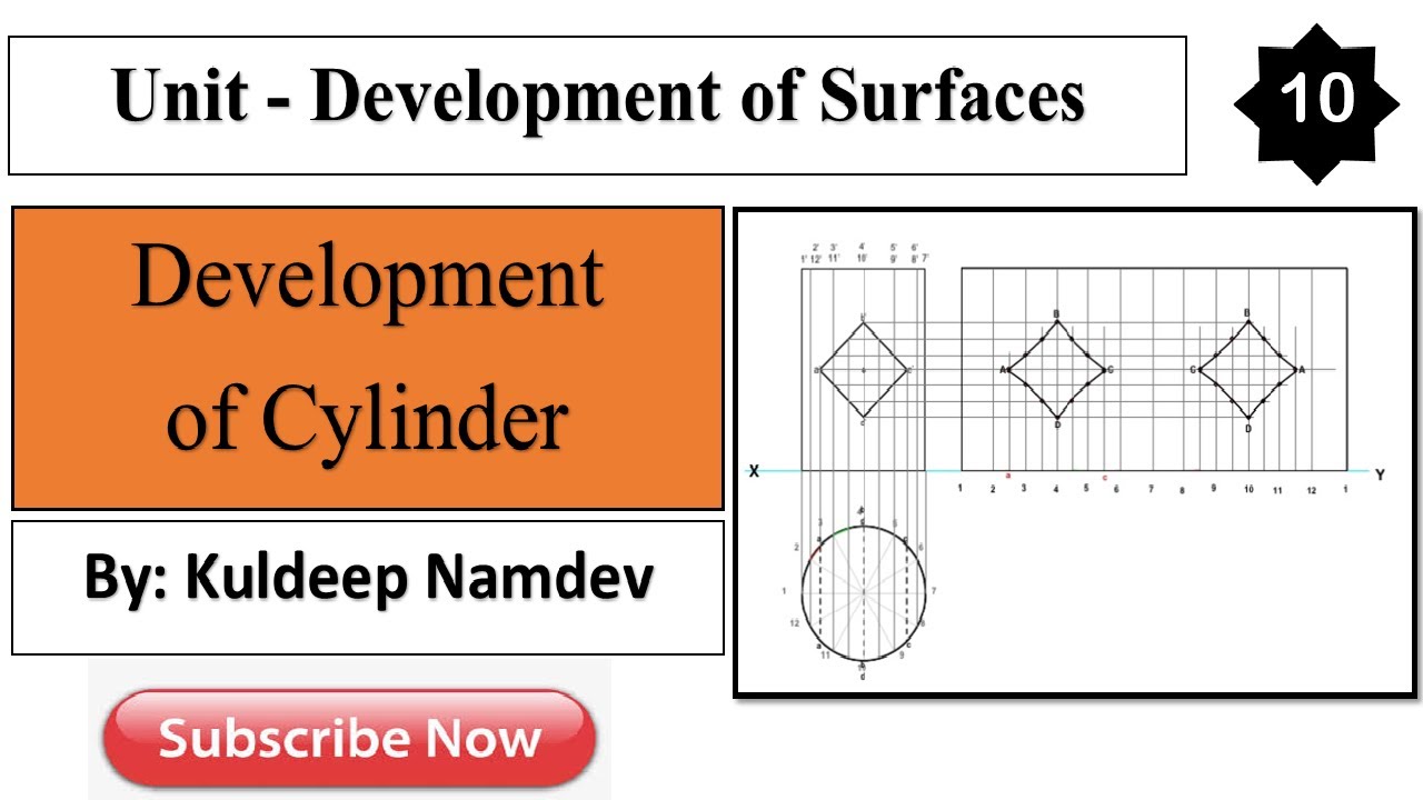 Development of surfaces(10)| Development of surfaces in engineering drawing| Development of cylinder
