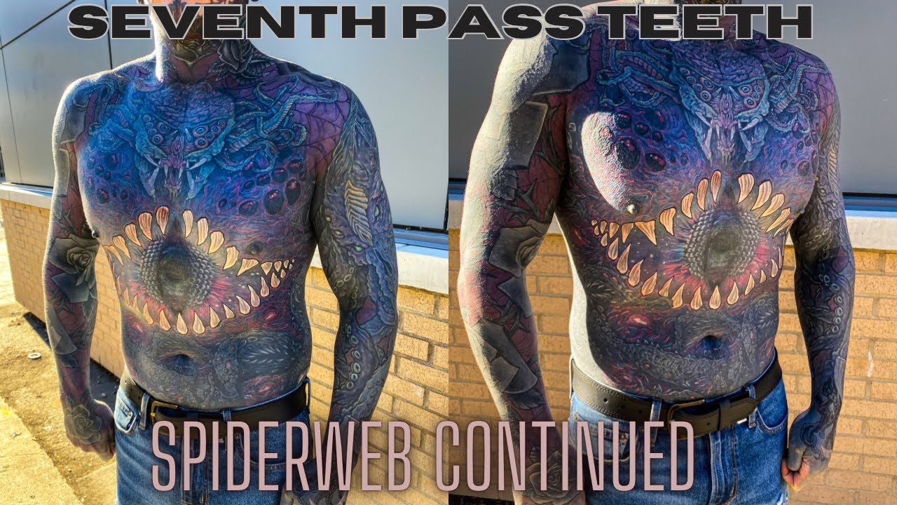 7th pass Teeth, and new Spider web black on red on black 
