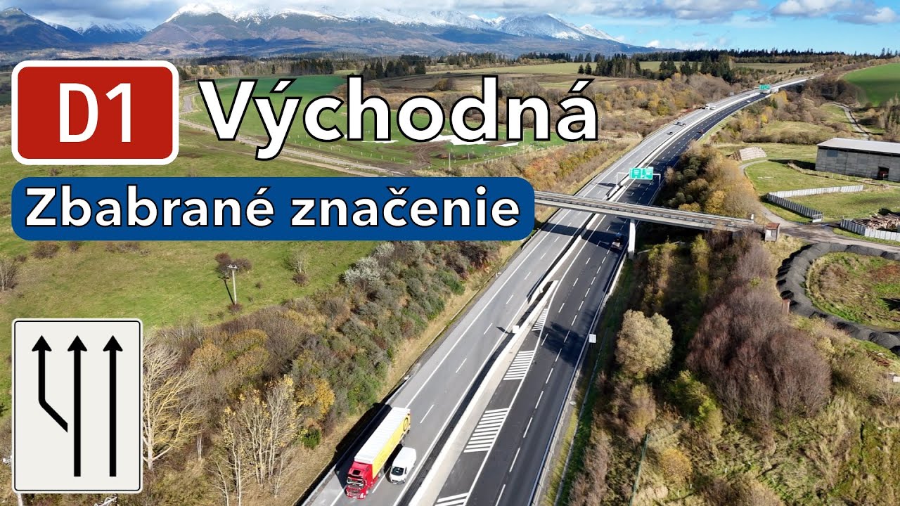 Diaľnica D1 Východná - nevydarená zmena značenia trojpruhu