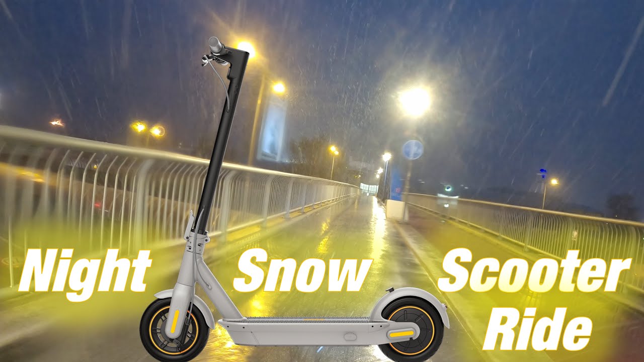 Caught in a crazy April snow storm on my Ninebot Max scooter at night
