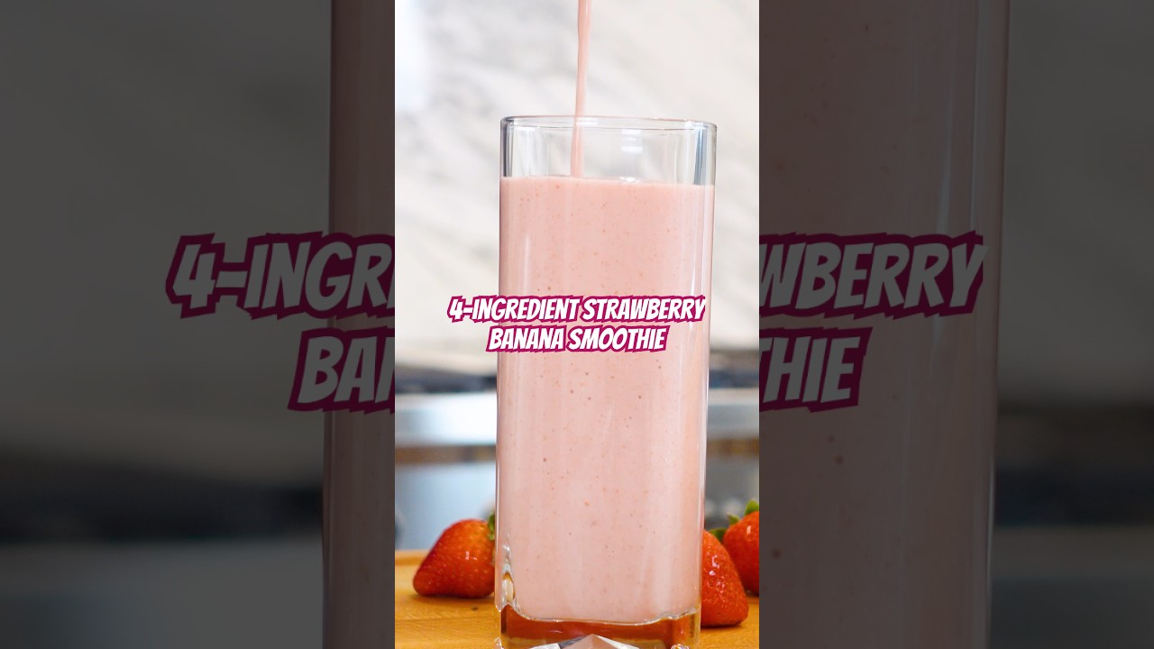 make this 4-ingredient strawberry banana smoothie in 5 minutes! 👀