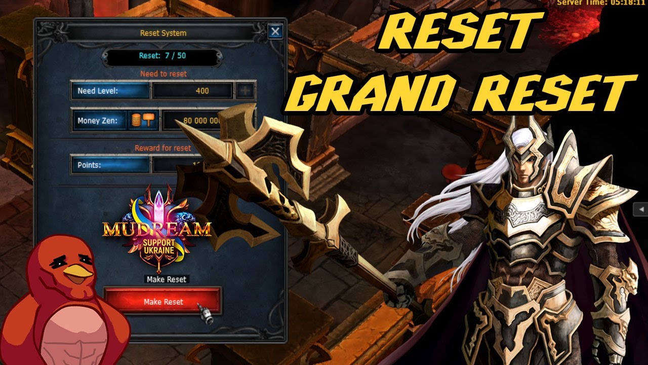 Sistema de RESET y GRAND RESET en Mu Dream - Mu Online season 6
