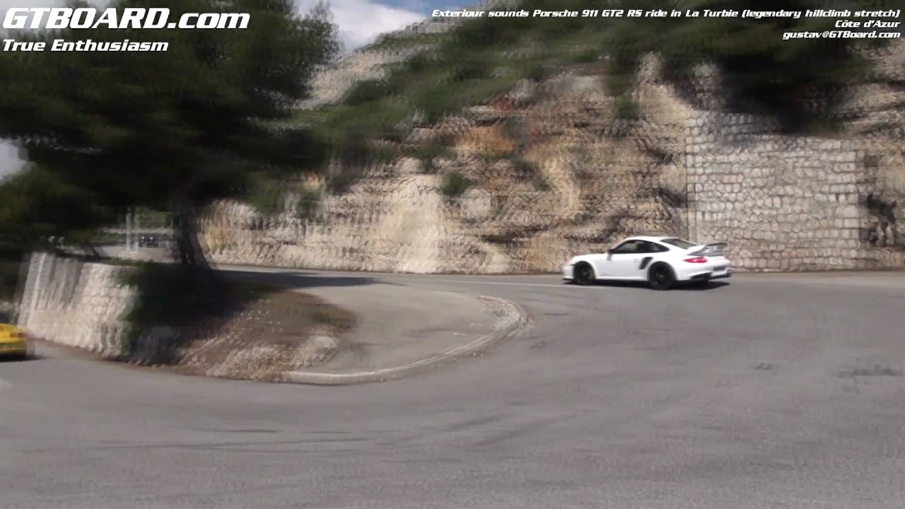 Porsche 911 GT2 RS Exteriour sounds at La Turbie (legendary hillclimb stretch), C&ocirc;te d'Azur