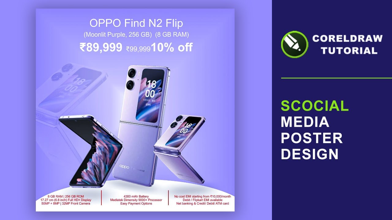 Social Media Post Design For Mobile Advertising  In CorelDraw