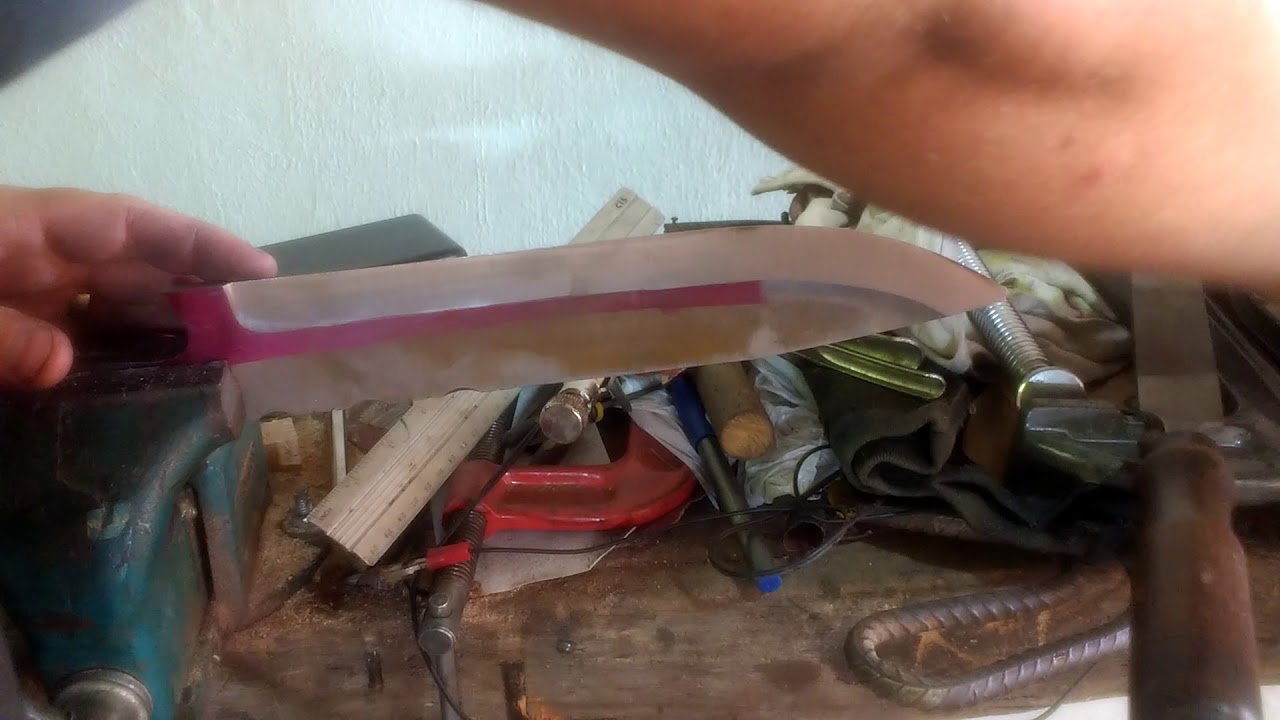 Como alinhar o gume da faca e deixar 1mm para têmpera