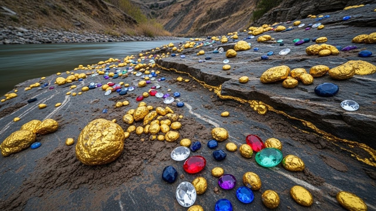 Incredible Natural Gold & Gemstone Deposit – You Have to See This!”