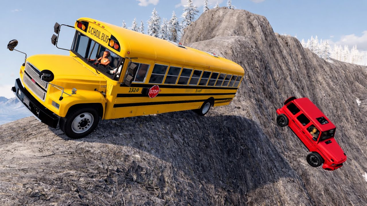 School Bus on a Deadly Cliff Road 😱 | BeamNG.drive