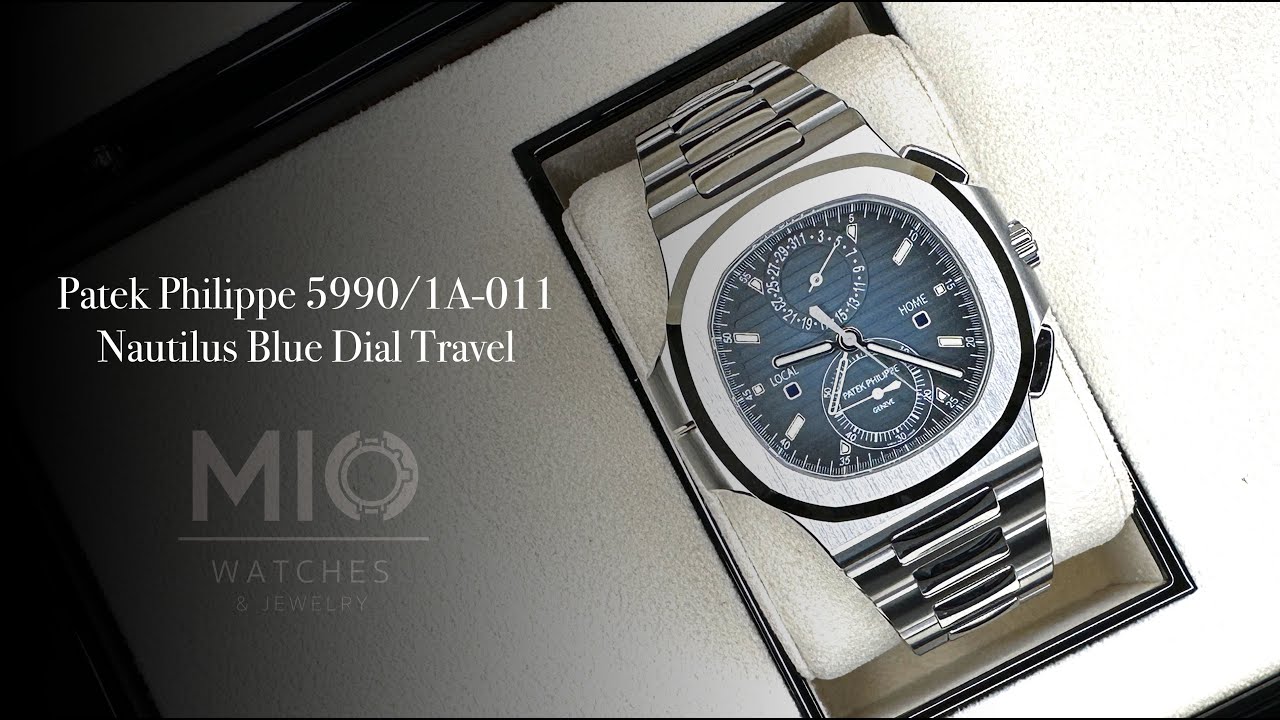 Patek Philippe 5990/1A-011 Nautilus Blue Dial Travel Time Stainless Steel Watch