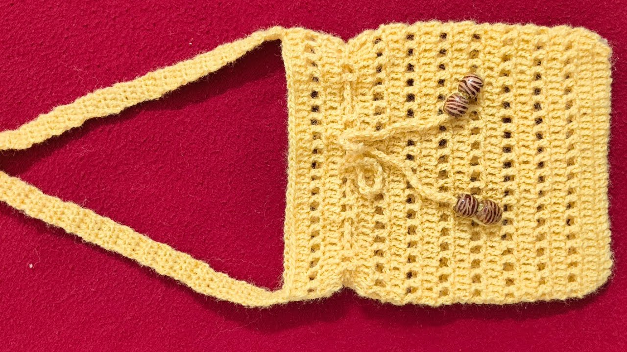 How to crochet 🧶 handbag 👜 with strings in easy way/crosia se handbag kese bnae beginners tutorial