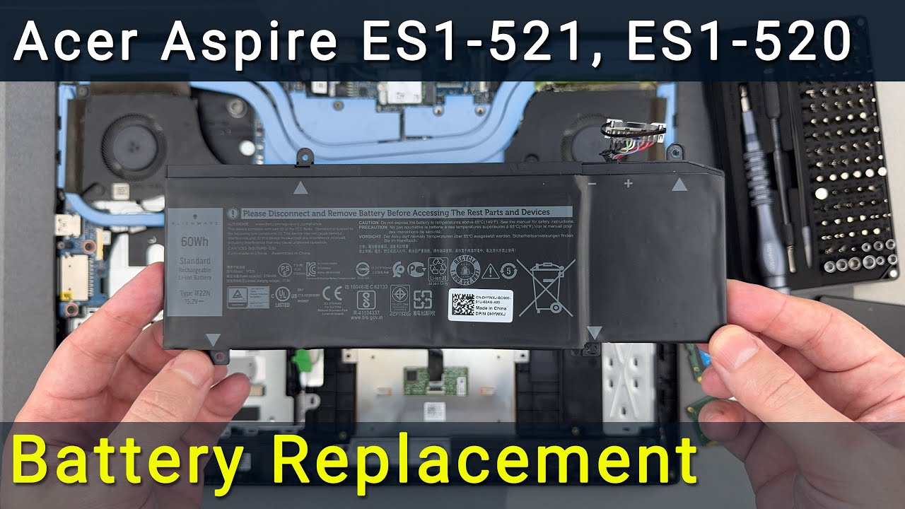 Замена батареи в ноутбуке Acer Aspire ES1-521, ES1-520