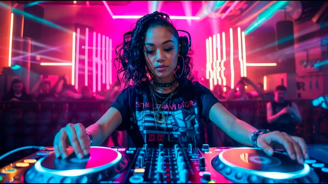 Eurodance Club Set | Female DJ Neon Lights Performance