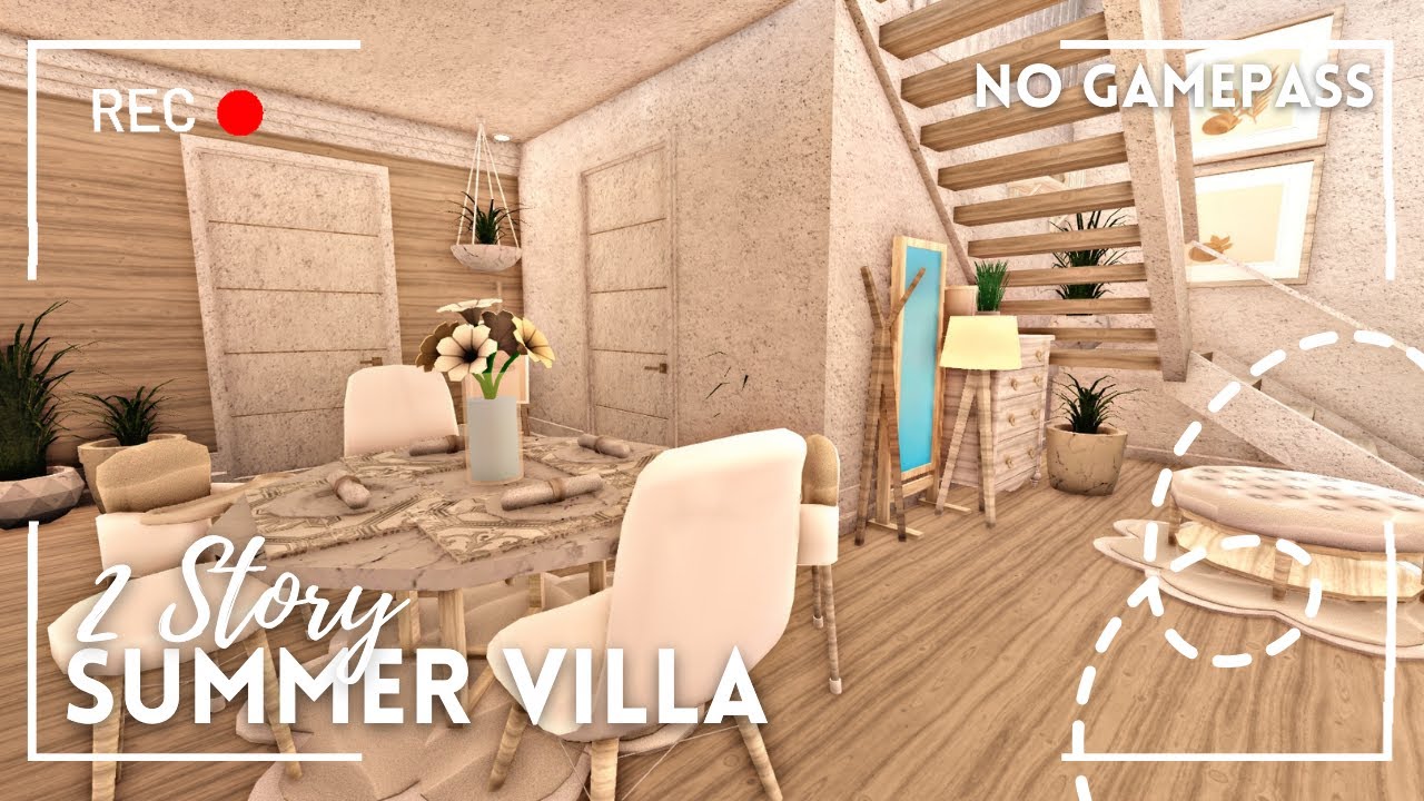 [roblox bloxburg] no gamepass minimalist 2 story summer villa ꒰ tour & build ꒱ - itapixca builds
