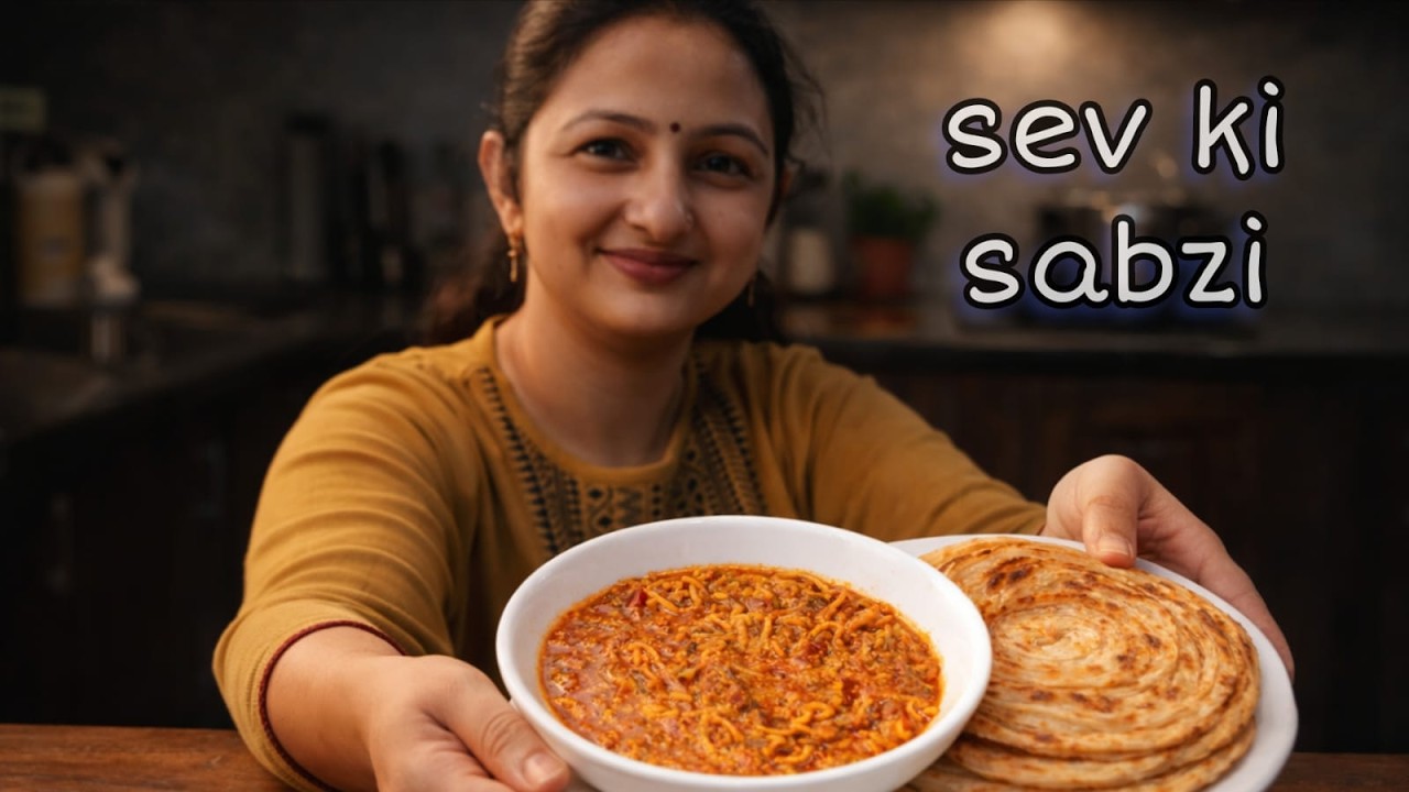 Рецепт Хандеши Сев Бхаджи | Простой 15-минутный рецепт Сев Бхаджи | Как сделать Сев Бхаджи | Быст...