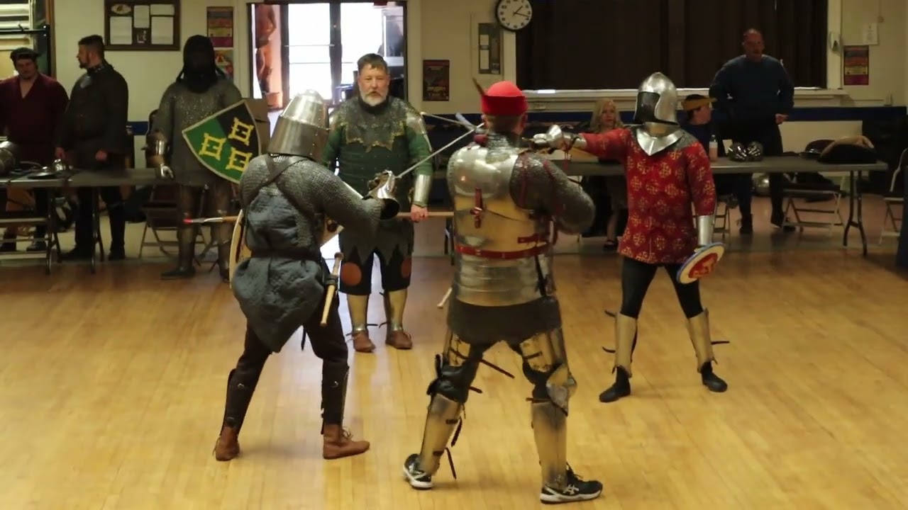 On the road. A sword and shield event.