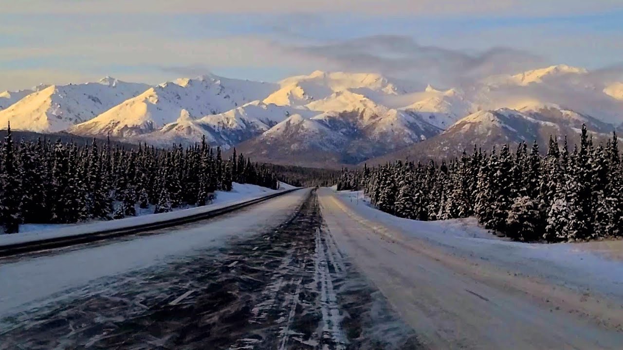 Driving to Fairbanks, Alaska on Winter Time🚘❄️☃️
