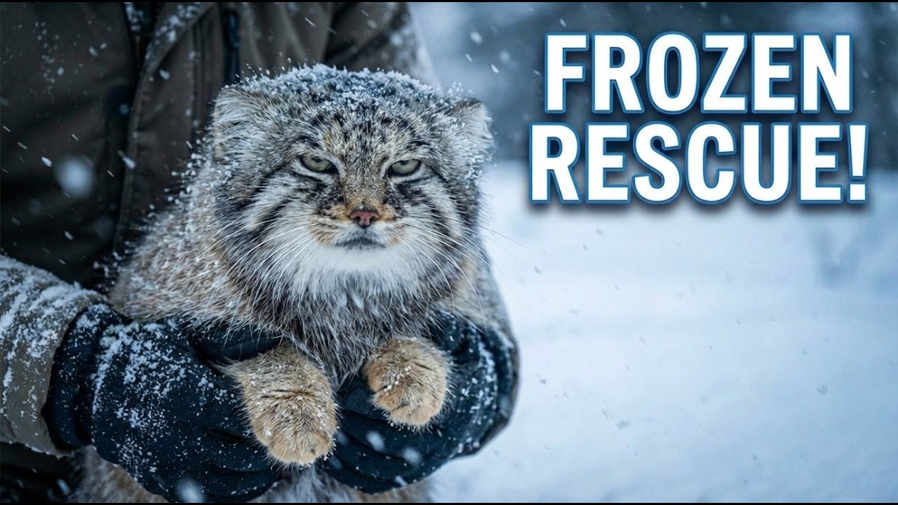 The Most Grumpy Rescue: Saving a Freezing Pallas’s Cat from a Blizzard! #兔狲 (Tùsūn) #rescuecats