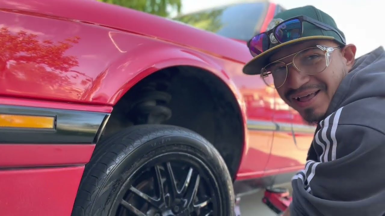 BMW e30 cutting springs lowering the car how not to do it haha..