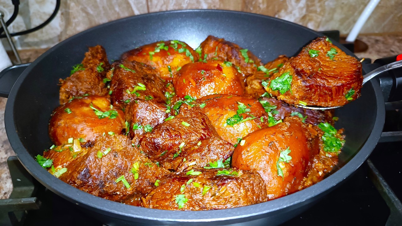 Всегда Готовлю Мясо так! Вкуснее Рецепта Нет! Шикарное блюдо! Мясо с Картошкой просто тает во рту!