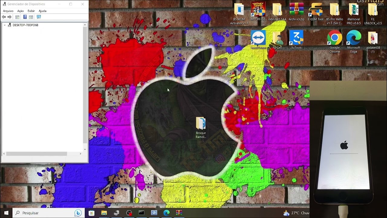 Desbloqueio de iPhone de graça via Windows desbloqueio 100% free Passcode ios 12 a 16 broke RAMDISK