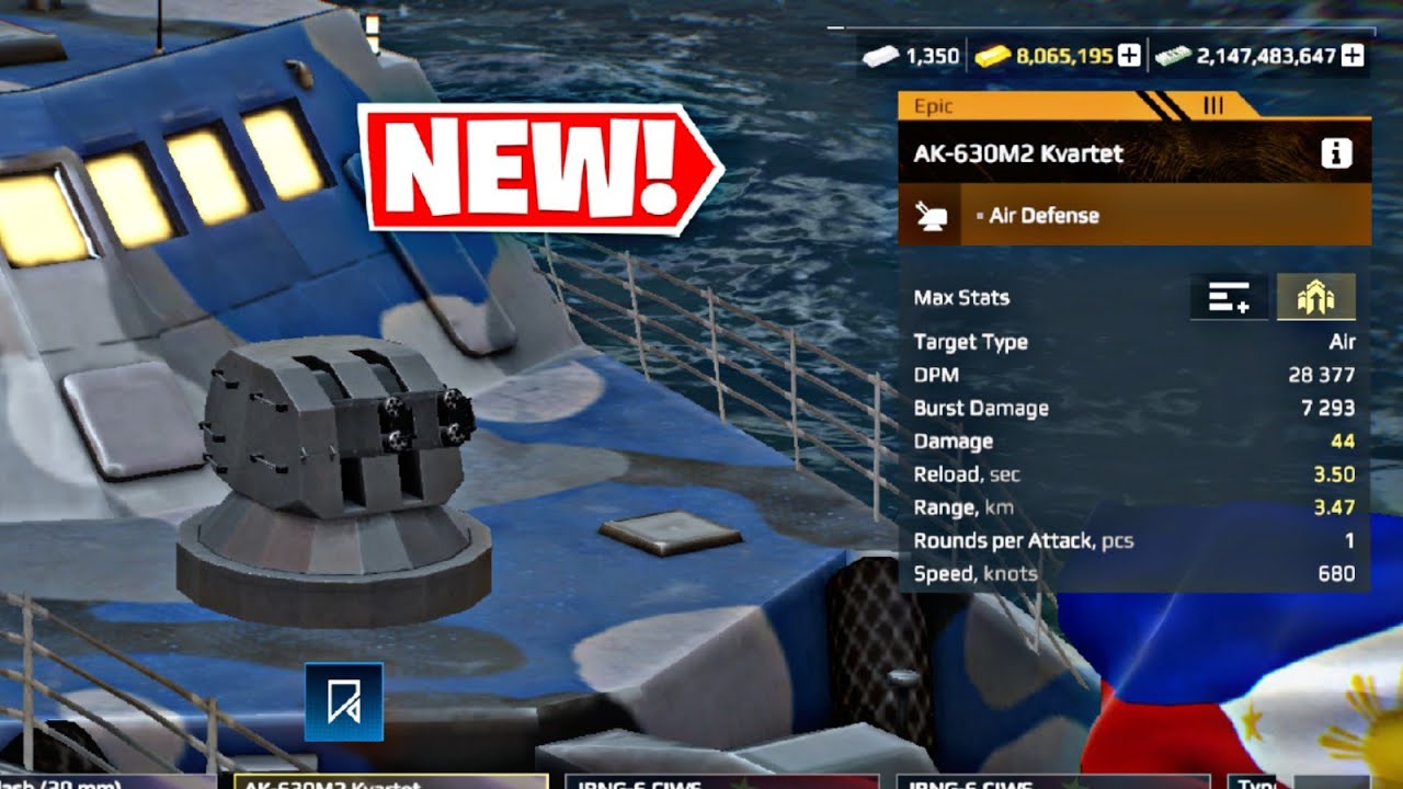 AK-630M2 Kvartet 🔥-New Air Defense / New Event / Modern warships 