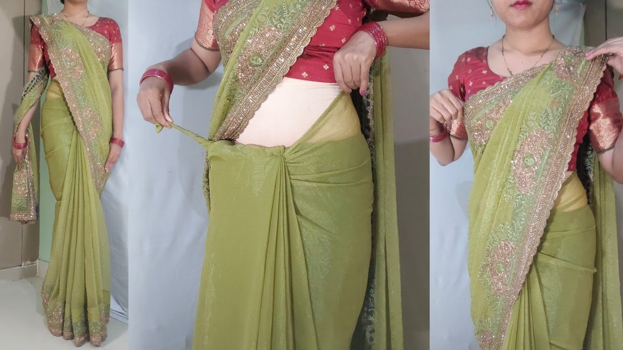 trending jimmy choo saree draping tricks | party wear style saree draping tutorial