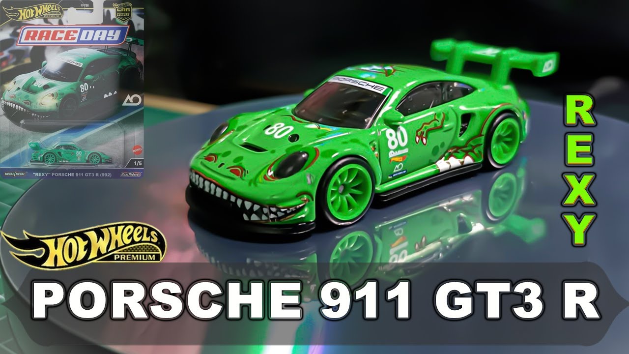 TREX Hijau... Hotwheels Rexy Porsche 911 GT3 R (Unboxing & Review)