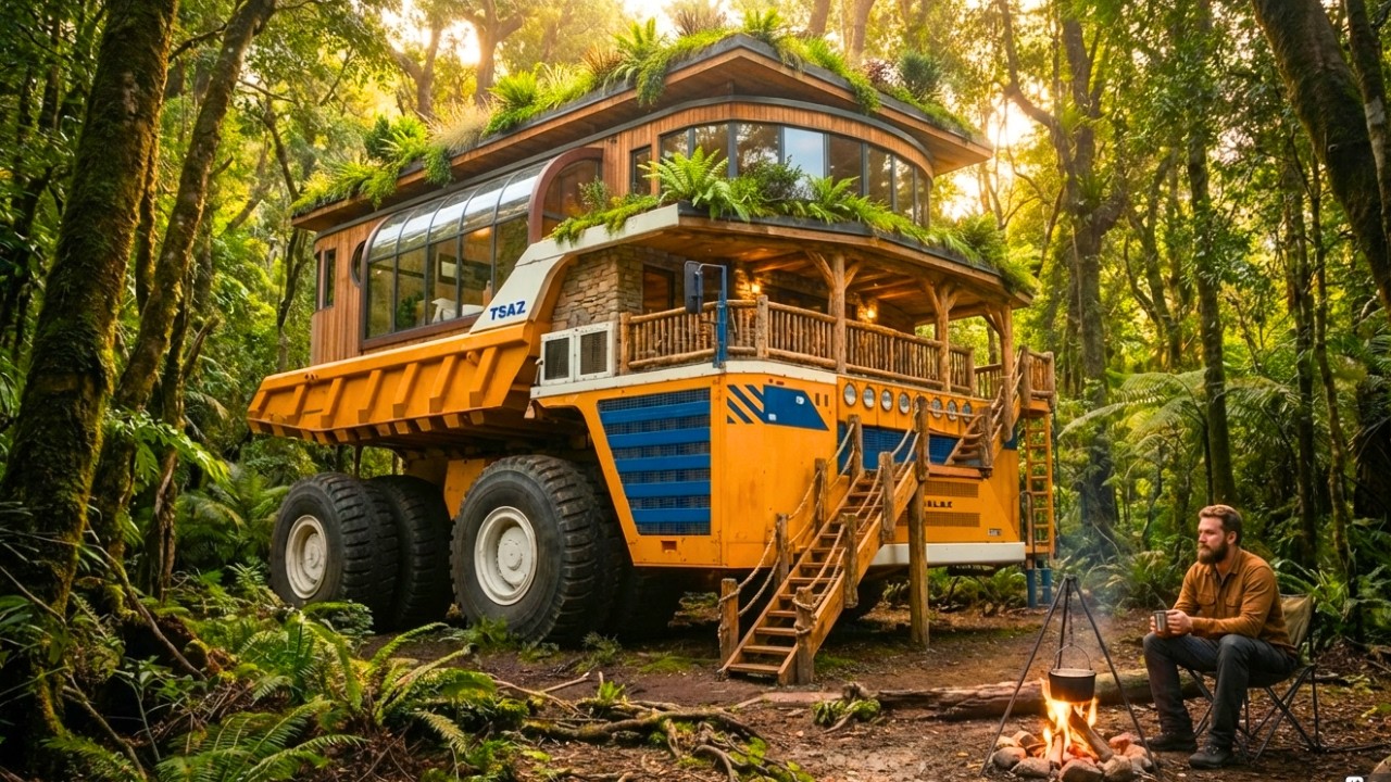 You Won’t Believe He Turned an Old Dump Truck Into a Luxury Tiny Home (ASMR)