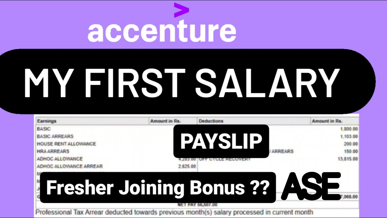 My First In-Hand Salary in Accenture | ASE | Fresher | Payslip | Salary Breakdown✔️ #youtube 