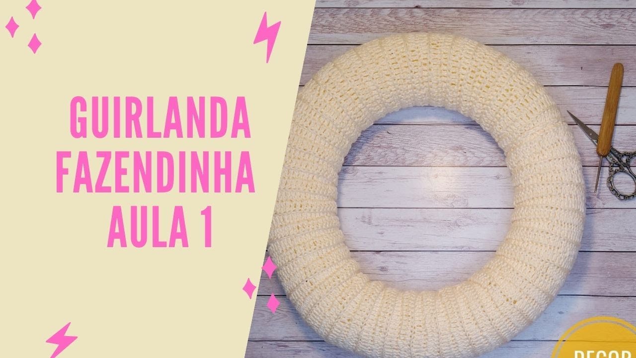 Guirlanda em crochê com macarrão de piscina   (base)