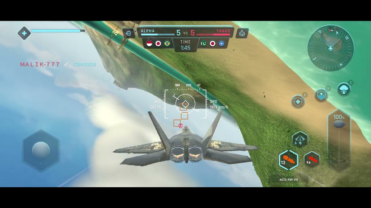 Sky Warriors Gameplay F-22 V-S SU-57 unexpected victory @skywarriors8512 #skywarriors 