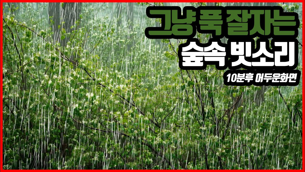 푹 잘자게 해주는 빗소리｜이명 불면증 치료효과｜10분후 화면꺼짐 ｜RAIN SOUND