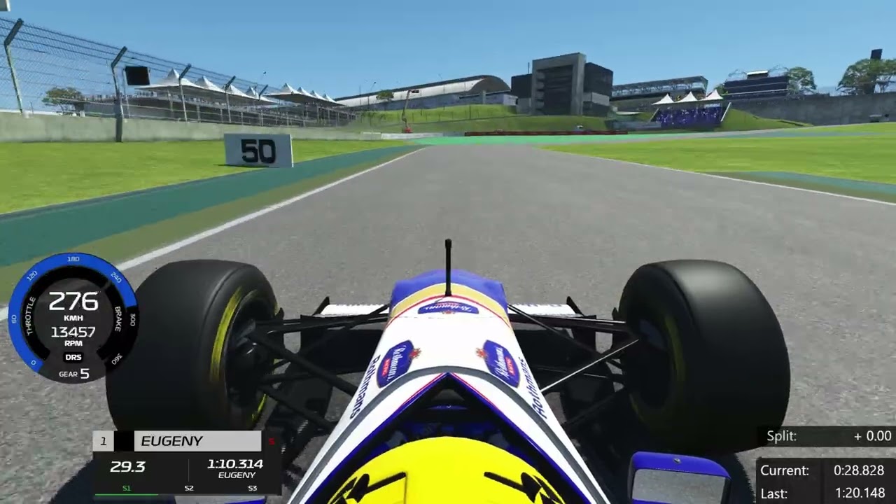 rFactor 2  F1 Interlagos Williams FW16 1994 hot lap (Aut&oacute;dromo Jos&eacute; Carlos Pace)