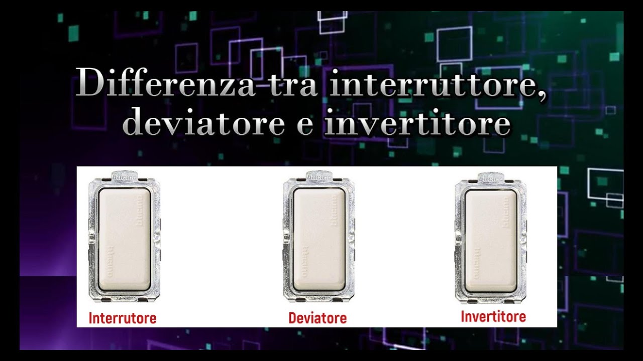 #1 - Differenza tra Interruttore, deviatore, invertitore e collegamento per gestire un punto luce.