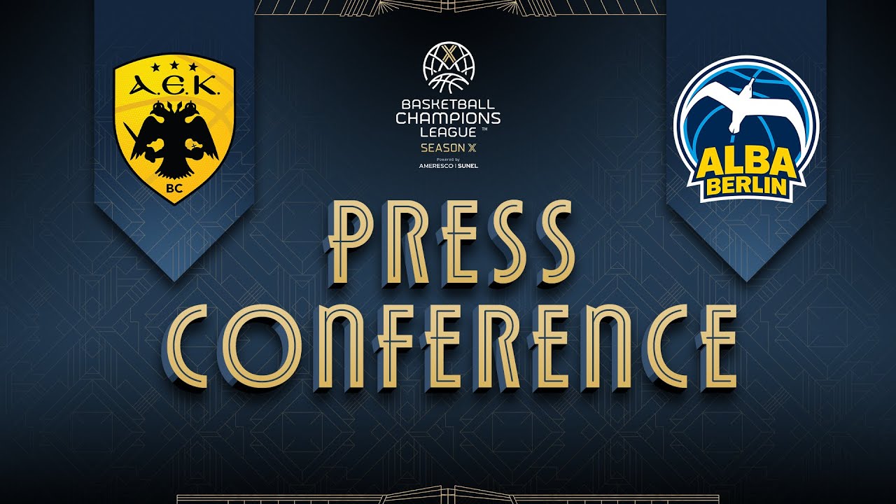 AEK BC v ALBA BERLIN - Press Conference | #BasketballCL 2025-26