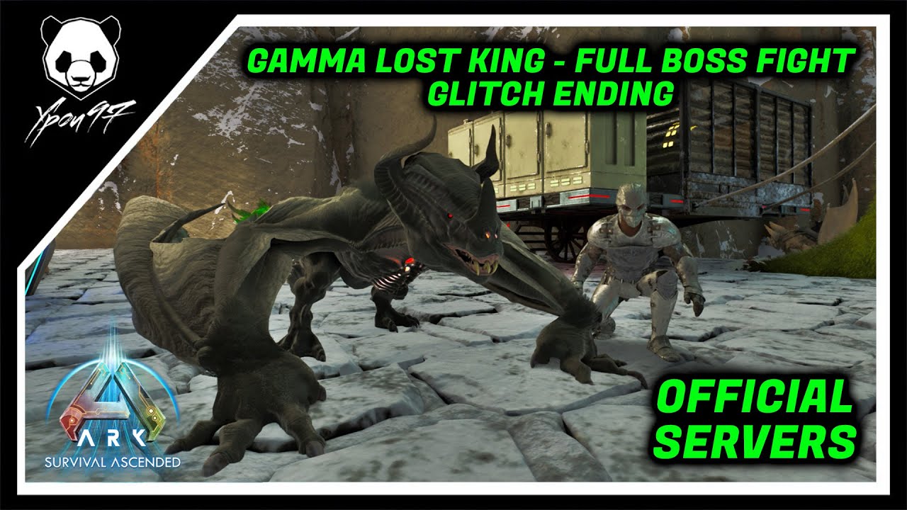 Gamma Lost King Boss Fight - Giga Desmodus Eggs Plus Glitch Ending | ARK: Survival Ascended