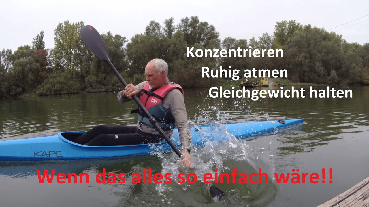 Gleichgewichts Übungen im Fitnesskajak Rennkajak #kajak #kape Rennkajak #Fitnesskajak