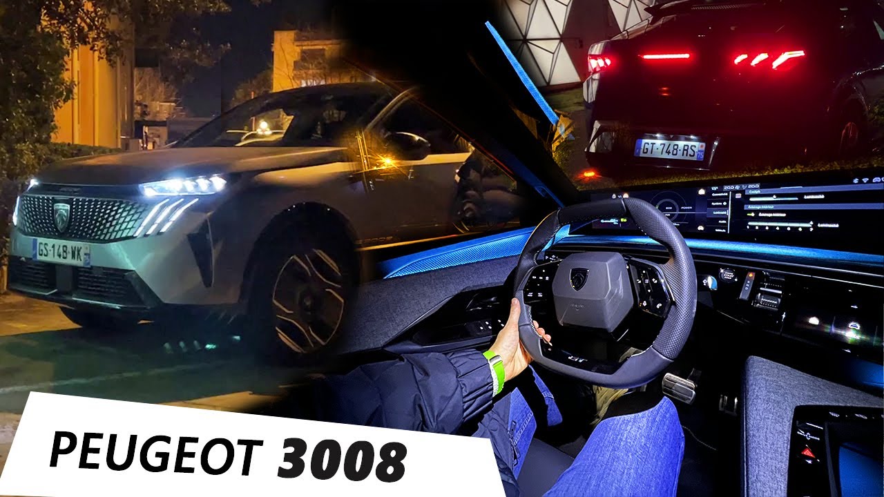 PEUGEOT 3008 GT intérieur  et extérieur - Eclairage de nuit & Technologie embarquée
